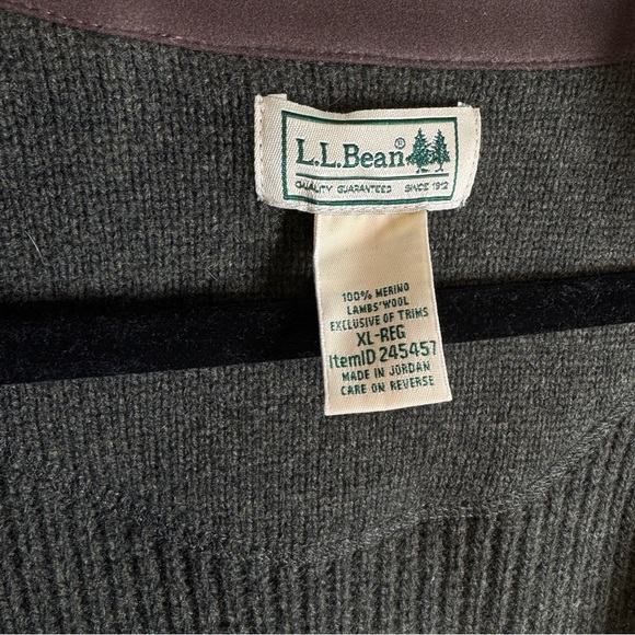 Vintage LL Bean Green Lambswool Zip Up Vest Size XL Outdoor Gorp Granola Hiking - Picture 7 of 13